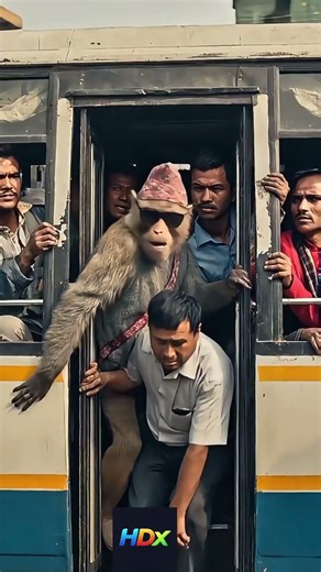 Ever traveled in a packed bus in Kathmandu? hilarious video takes it to next level a monkey driver.