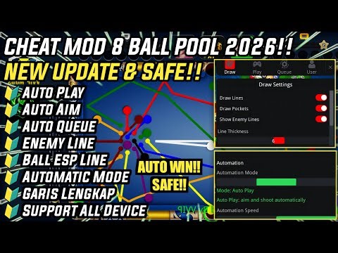 CHEAT 8 BALL POOL MOD MENU APK ANTI BANNED || NO ROOT WORK ALL DEVICE