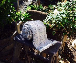 Chunky Cross-Stitch Knit Scarf