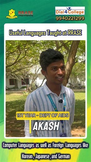 RRASE College of Engineering 🔥 Useful Computer & Foreign Languages | Korean, Japanese, German