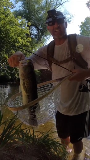 Creek fishing looking for bass with Plusinno's magnetic release rubber mesh landing net. 🐟💥🎣@davidtiefenthaler . . . #fishing #creekfishing #bassfishing #fishinglife #fishingislife #fishingtime #fishingtrip #fishingtackle #fishingdaily #fishinggear #plusinno #fyp #reelsvideo | PLUSINNO
