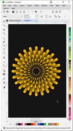 How to Create Radial Burst Abstract Design in CorelDRAW | CorelDRAW Tutorial Shorts