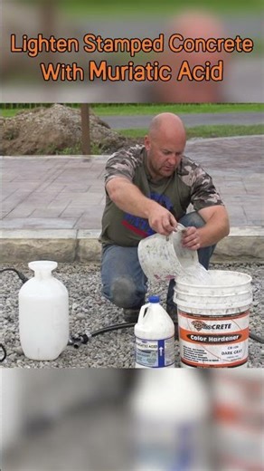 Easy Trick to Lighten Your Stamped Concrete! #diy #decorativeconcrete #construction #concrete