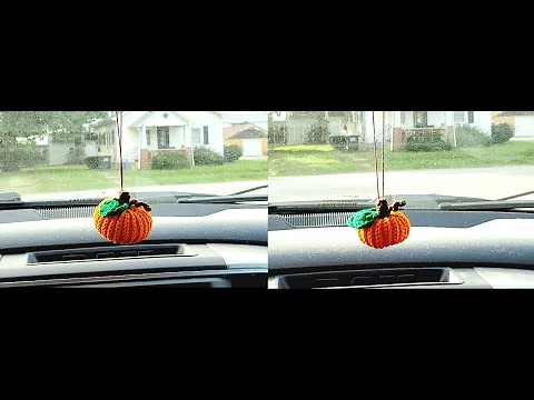 Crochet Pumpkin Rearview Mirror Decor | How To Crochet My Pumpkin Rearview Mirror Hanger | Easy