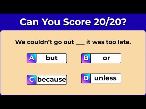 English Conjunction Quiz | English Quiz | English Grammar Test
