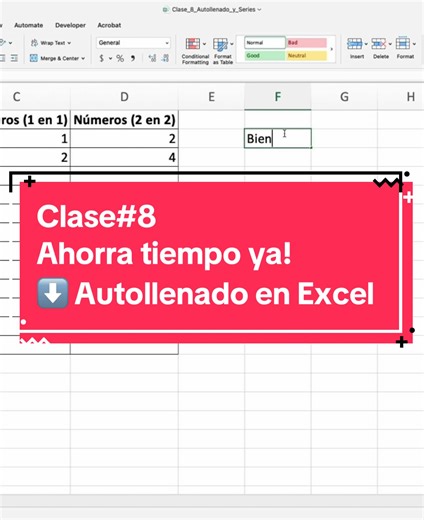 ⏱ En esta clase aprenderás a usar el autollenado y las series de datos en Excel para trabajar más rápido y eficientemente. 📌 Verás: \t•\tCómo arrastrar valores para crear secuencias automáticamente \t•\tSeries de texto como días y meses \t•\tSeries numéricas \t•\tCómo hacer tus propias listas personalizadas 💬 ¿Qué serie usarías más en tu trabajo? ¡Cuéntamelo en los comentarios! 🔔 #CursoExcel #ExcelDesdeCero #Autollenado #SeriesExcel #AhorraTiempo #MaestroExcel