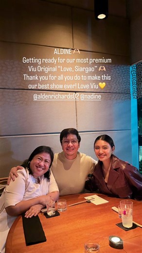 Love, Siargao updates:IG reel of #LoveSiargao script from Direk Dwein Baltazar with God Gave Me You by Alden Richards as BGMSip a few drinks with Nadine Lustre, Alden and Ms Garlic Garcia, VIU PH Head of ContentFlight to IAO na lang talaga #NadineLustre#AldenRichards