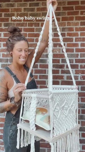 Making an adult version of this cozy macrame swing #macrame