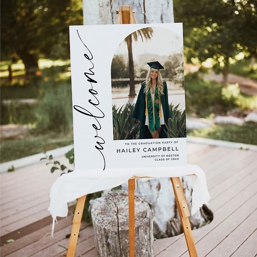 Grad Welcome Sign, Grad Party Decor, Graduation Yard Sign, Graduation Banner, Modern Grad Sign, Grad Party Decorations, Minimal Grad Sign - Etsy