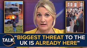 14K views · 417 reactions | Alex Phillips takes a call from Marcelle in Leeds to get a reaction from the riots that swept the city on Thursday afternoon. Violence erupted in the city with rioters setting a doubledecker bus ablaze, overturning a police car, and hurling rocks. Authorities advised residents to stay indoors as a heavy police presence moved in to control the chaos. | TalkTVUK | Facebook