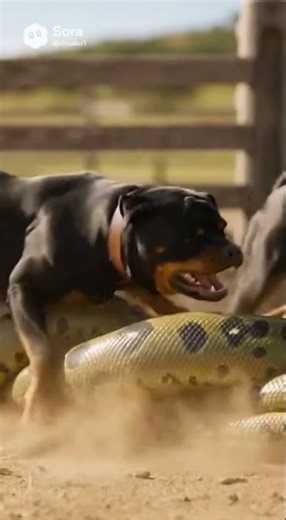 Heroic Rottweilers Rescue Goat from Giant Python! 🐕🐍