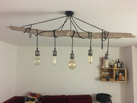 Fabrication lustre en bois flotté