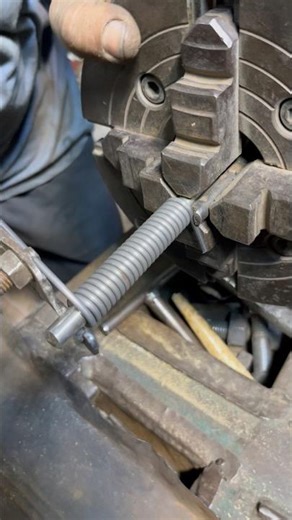 Crafting a Simple Window Spring on Vintage Lathe | Iron Wire Spring Making #shorts