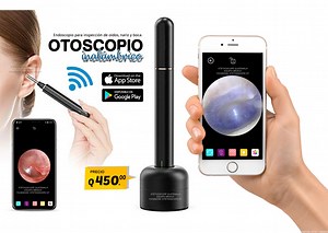 Otoscopio INALÁMBRICO con cámara 👂👃 👄 . 💸 Precio Q450.00 Se conecta fácilmente a los teléfonos📱Android y 🍎 Apple, permite grabar vídeos 🎥 en tiempo real y tomar fotos 📸. Especificaciones - Diámetro cámara: 3.9 mm - Recargable (cable incluído) 🔌 - Es inalámbrico, no se necesita ningún cable. - Utiliza la aplicación "Walfront", se descarga de App Store y Google Play Store. - Se puede utilizar en Smartphone 📱 y tablets ANDROID y APPLE. 🍎 - Cámara de 5 MP HD con 6 luces LED para iluminaci