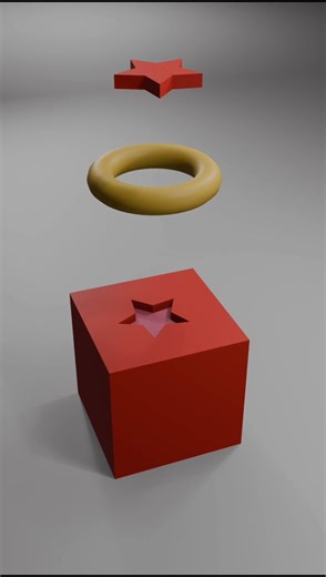 Satisfying 3D | Physics-Changing Star-Cube | The Falling Star Tries To Complete The Cube #3dart