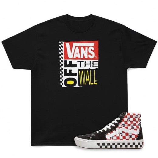 Red Checkerboard Vans Sk8-hi Sneaker Match Tee, Retro Graphic Shirt - Etsy