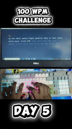 Day 5 (100 wpm challenge) #challenge #typing #keyboard #typingsound #productivity #tech #virtualkeyb