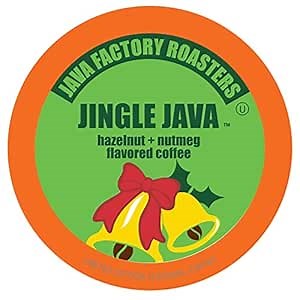 Java Factory Coffee Pods Hazelnut and Nutmeg Coffee for Keurig K-Cup Brewers, Jingle Java, 40 Count