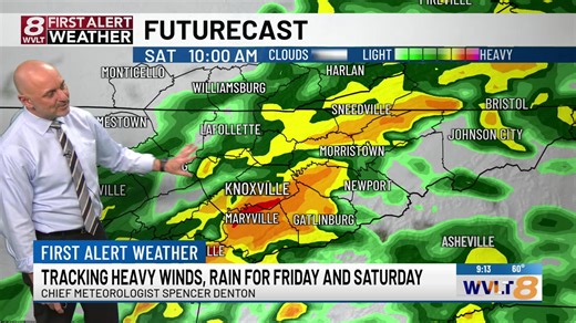 LIVE: Chief Meteorologist Spencer Denton is tracking heavy rain and gusty winds headed for East Tennessee. | WVLT