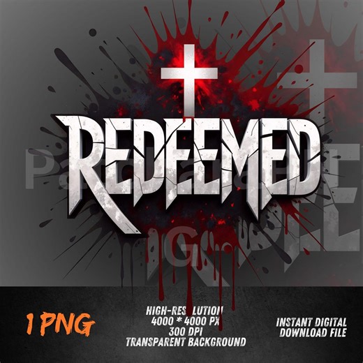 Redeemed Christian PNG, Bible Verse Graffiti Sublimation Design, Cross Religious Shirt Graphic, Faith Scripture Clipart, Jesus T-shirt PNG - Etsy