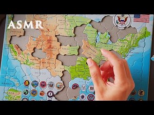 ASMR 1hour Solving Puzzle Map of USA | Soft Spoken
