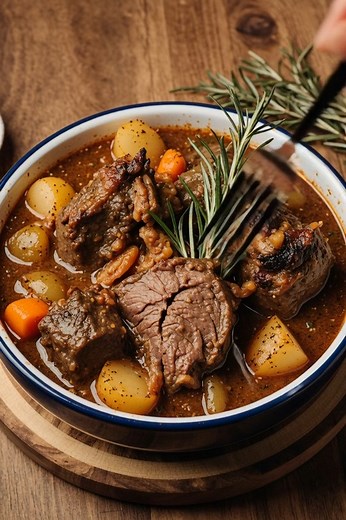 Pot-au-feu Italien (Stracotto) Un ragoût de bœuf mijoté longuement dans une sauce tomate parfumée aux herbes italiennes, fondant et savoureux. Ingrédients 1kg de bœuf à braiser (paleron ou joue) 400g de tomates concassées 2 carottes coupées en rondelles 2 branches de céleri émincées | Mes Recettes
