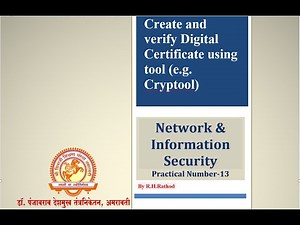 NIS-Practical No. 13 : Create and verify Digital Certificate using Cryptool