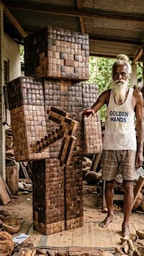 Minecraft IRL: The Coconut Pixels - Amazing Shell Carving #shorts #goldenhands