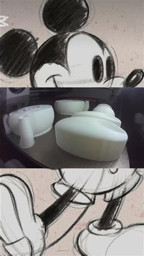 3D printed Mickey Mouse shares three of three. #3dprint