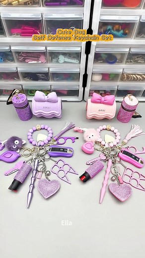 12 Pieces Cute Bag Self-defense Keychain Kit #safety #safetytips #safetyfirst #selfdenfenforwomen #fyp #selfdefense #selfdenfensekeychain #amazing #baeuty #cute #girls #womenownedbusiness #womenownedbusiness #packingorders #usa🇺🇸 #tiktokmademebuyit #custom #asmrvideo #fashion #linkinbio #foryoupage