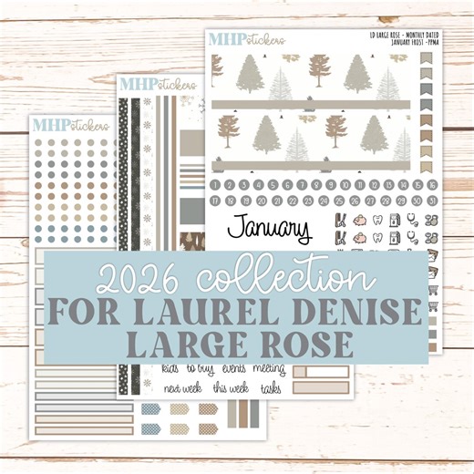 JANUARY 2026 Stickers for the Large Rose Planner (formerly Project Planner). Laurel Denise. "january Frost" || PP - Etsy