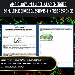 AP Biology Curriculum BUNDLE | Unit 3 Cellular Energetics FRQs & MCQs Worksheets