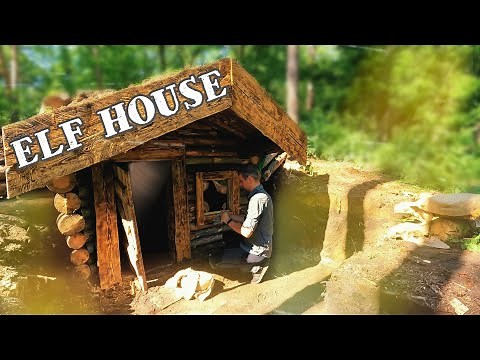 HUT of my DREAMS: building an ELF HOUSE in a fairy forest. SHAVERMA on fire PART 4