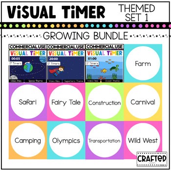 Themed Visual Timer Growing Bundle Countdown Brain Break Transition
