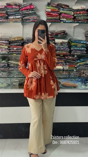 JAINI PATEl💫 on Instagram: "Tunic✨ Size : S to 2XL Fabric : cotton . . . . . . Book on now : 9687425921 @jaini_patel2108 @2sisterscollection_2108 #fashion #trend #trendyclothes #ladies #explorereel #trendingsongs #new #tunic #degin #india #styles"