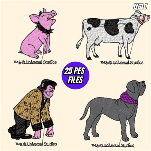 Babe & Friends 25 Embroidery PES Files – JPG and Size Guide Embroidery Design Bundle - Etsy