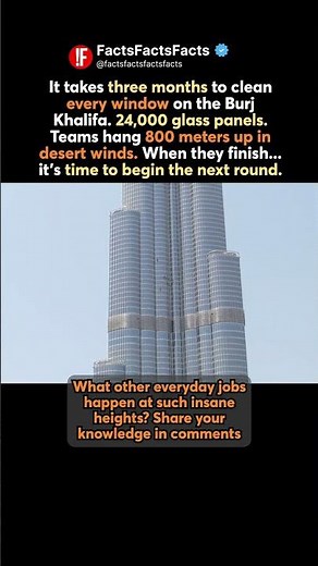 🧽😁 Cleaning the Burj Khalifa: The Job That Never Ends