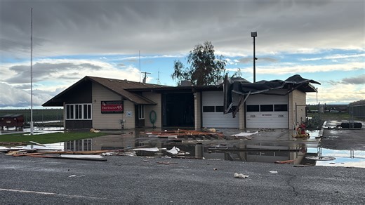 Strong wind blows part of roof off Fresno County CAL FIRE station