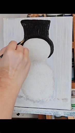 Cute Festive Snowman - Paint with me as I follow a tutorial by Angela Anderson
