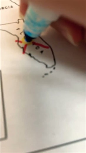 US flag map states drawing part 1 (Florida)