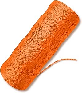 Orange Mason Line - #18 Braided Nylon String - 500 Ft Length - Nylon Twine for Gardening & Masonry - Perfect Construction String