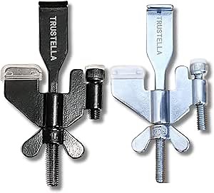 Original Trustella Heavy-Duty Portable Door Lock with Stainless Steel Build. Perfect for Home, Travel, Hotels, and Apartments for Inward-Opening Doors with a 2 mm Gap. (Silver/Black)