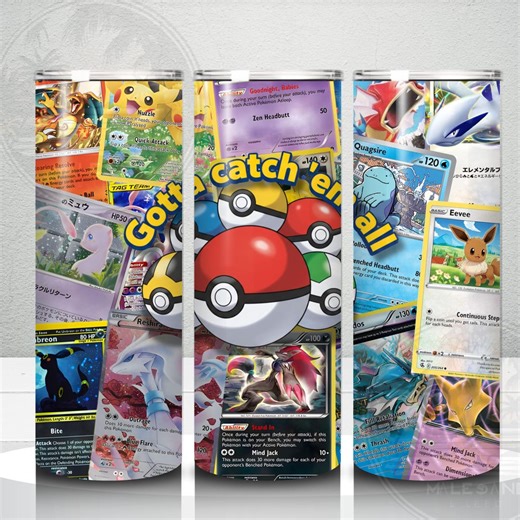 Pokémon Card Collage Inspired PNG and 20oz Tumbler Wraps. Digital Download! - Etsy