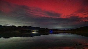 Time-lapse video of aurora borealis lighting up clouds over Topaz Lake on the California/ Nevada border this week, November 11-12, 2025. Aurora was already underway upon reaching full darkness at 6:19pm, and there was activity for most of the night. I captured thousands of images over the course of most of the night, so I could render them into smooth time-lapse videos at 24 frames per second. #northernlights #astrophotography #timelapse #nightphotography | Jeff Sullivan