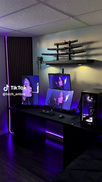 4K 120 fps ☺️#tech #foryou #pc #blacksetup #cablemanagement #pcgaming | pc setup