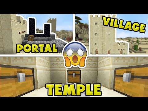 👉 RUINED PORTAL & TEMPLE IN A VILLAGE?! - Minecraft 1.16.5 Seed (Java Edition)
