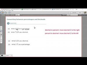 Converting between percentages and decimals