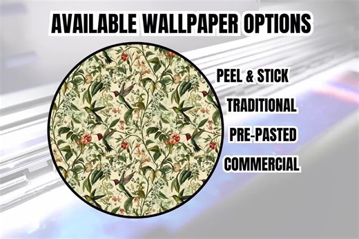 Hummingbird Wallpaper: Botanical Bird Accent Wall Mural - Etsy