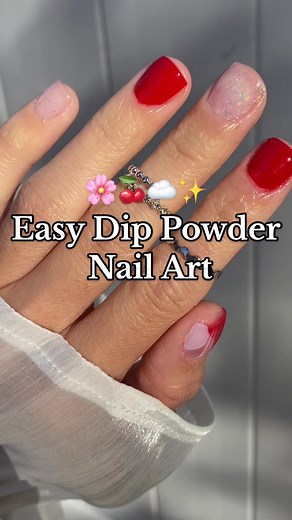 Easy nail art using dip powder 🍒🌸✨ #shortnails #dippowdermanicure #nailboo #nailboonails #nails #dippowder #dippowdernails #dipnails #nailinspo #nailsoftiktok #nailart #nailtutorial #tutorial #diynails #diymanicure #naturalnails #nailsathome #nailhack #paintingnails #fyp #fypage #foryou #fy #nailtech #begginernailtech #nailsalon #cutenails
