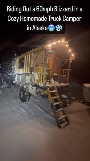 1.8M views · 36K reactions | Riding Out a 60mph Blizzard in a Cozy Homemade Truck Camper in Alaska略❄️ #alaska #snowstorm #truckcamping #wintercamping #snowcamping #fordtrucks #powerstroke #diesel #cabin #mountainlife | Truck House Life | Facebook